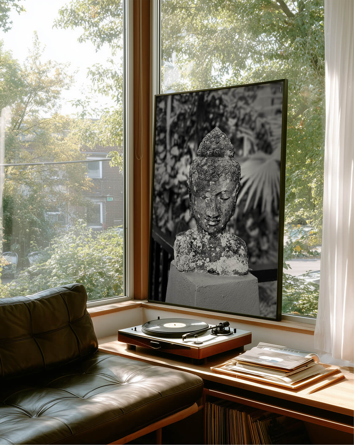 Bali Buddha (svart-hvitt)