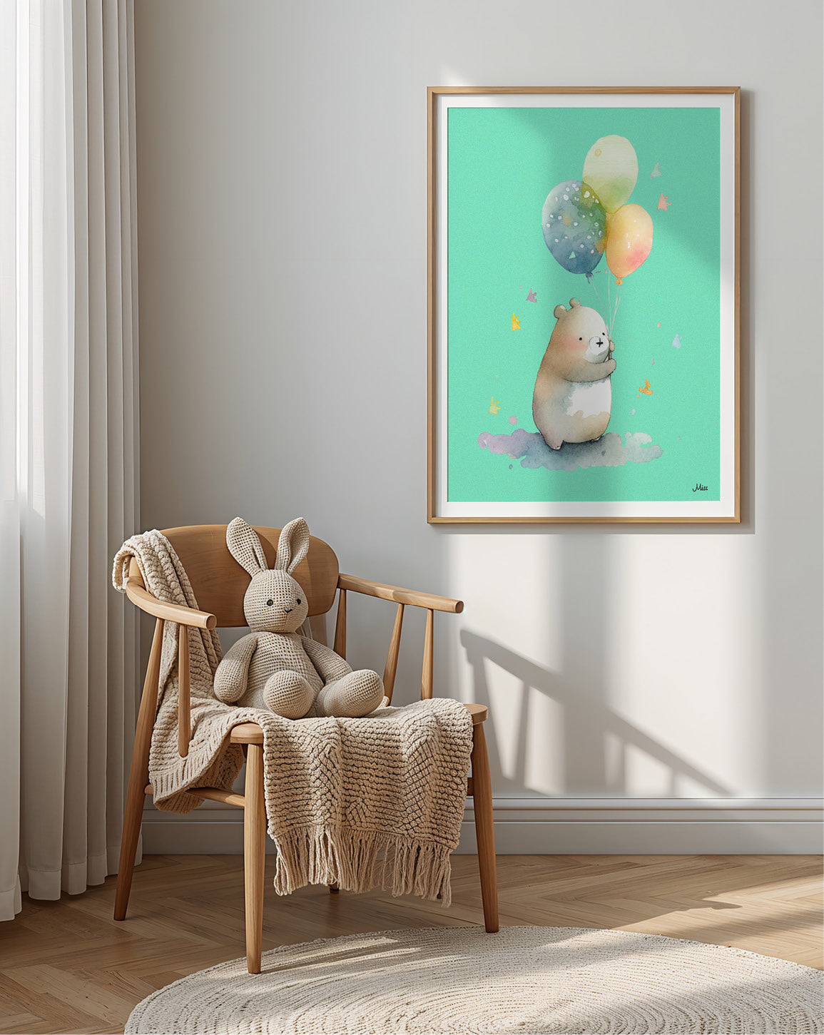 Balloon Chipmunk plakat på barnerommet