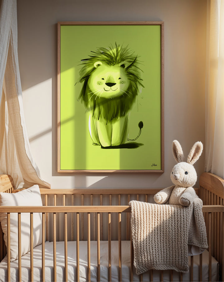 Green Lion plakat på barnerommet