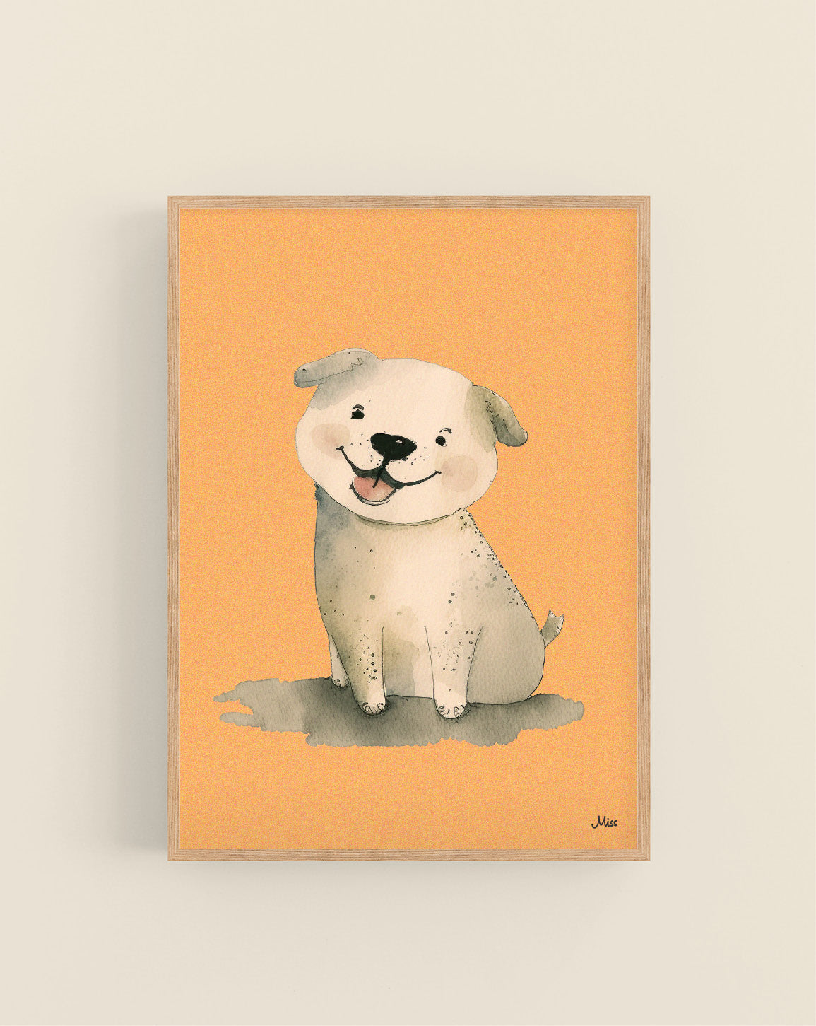Good Boy plakat, valp på aprikos bakgrunn